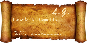 Luczáti Gemella névjegykártya
